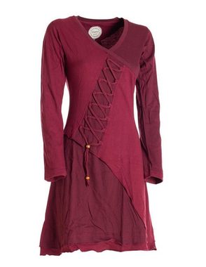 Vishes Jerseykleid Asymmetrisches Langarm Damen Baumwoll-Keid Shirt-Kleid Ethno, Elfen Style, Sweat-Kleid