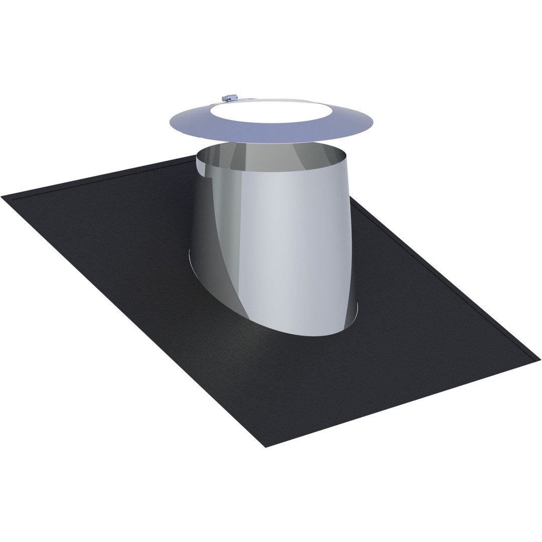 Jeremias Schornstein DW-FU Ø80mm Dachdurchf. 16-25° Elastomerr. schwarz m. Wetterkr., Ø 80 mm