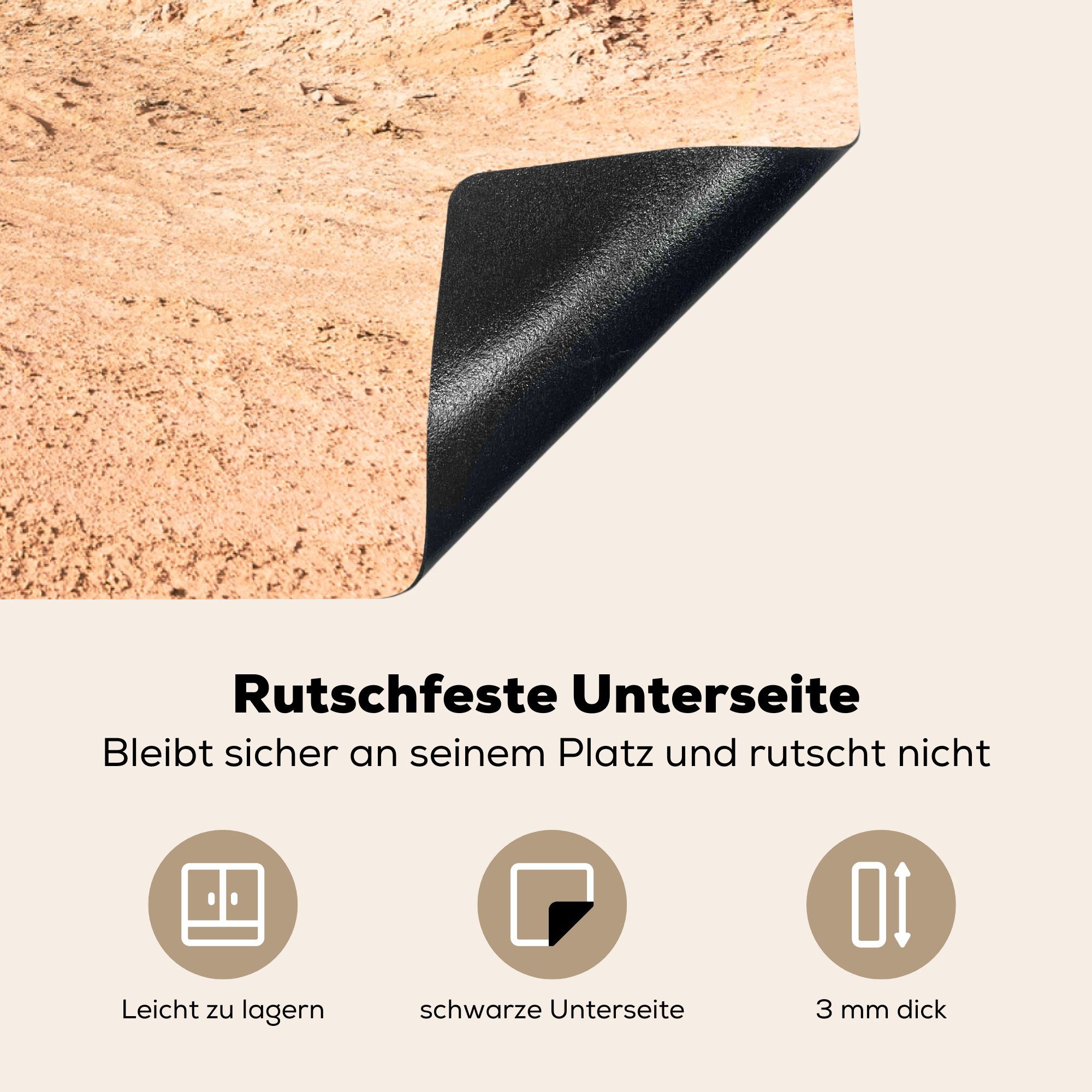 Ceranfeldabdeckung cm, Reifenspuren Wüste, der Vinyl, Schutz Induktionskochfeld in tlg), Herdblende-/Abdeckplatte für MuchoWow 81x52 die (1 küche,