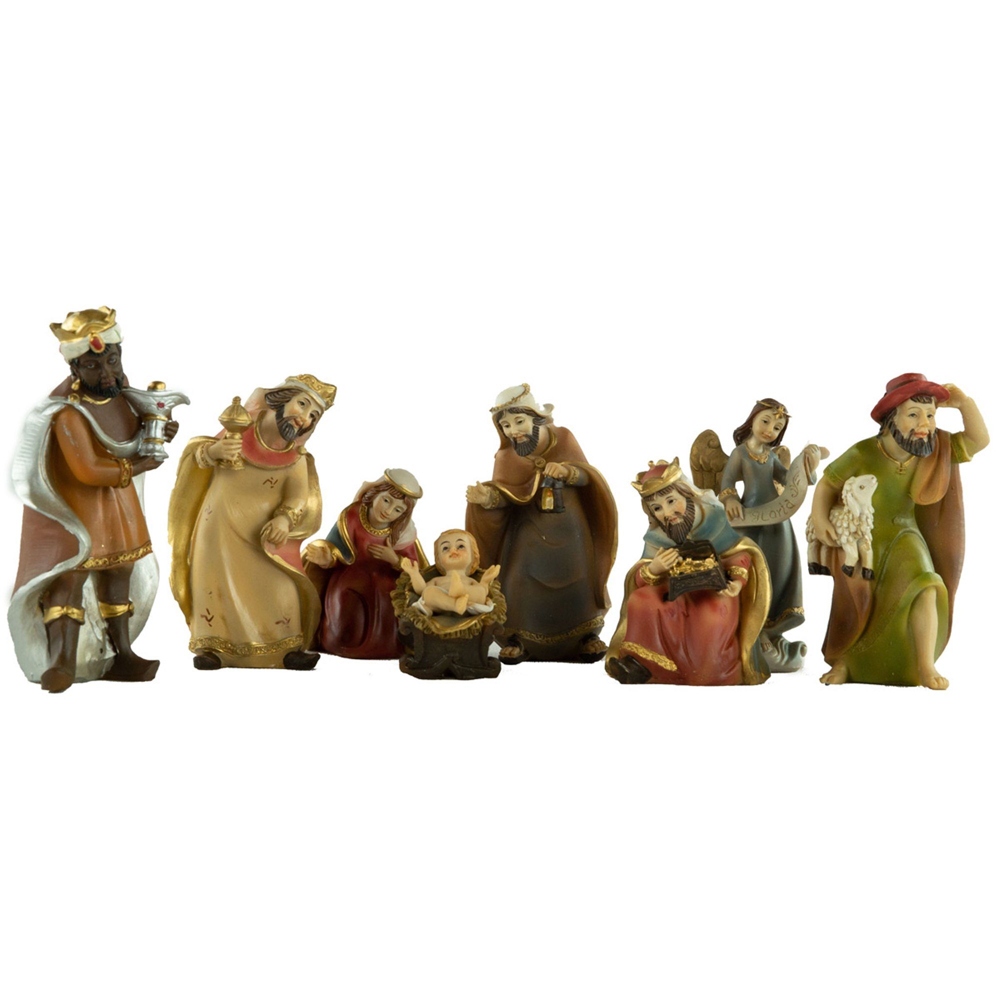 Krippenursel Krippenfigur Krippenfiguren 9-tlg., ca. 10 cm, K 551 (Set, 9 St., 9tlg), handbemalte Krippenfiguren