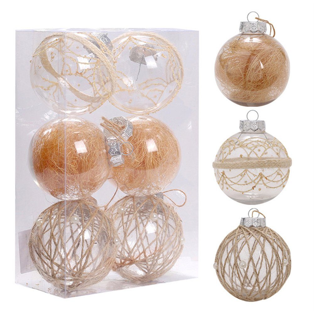 Dekorative Weihnachtsbaumkugel Schöne Christbaumkugeln Set Dekoratvie, Set St), (6 Mehrweg Bruchsicher Weihnachtlichen Für Weihnachtsbaumdeko Partys Weihnachtskugeln