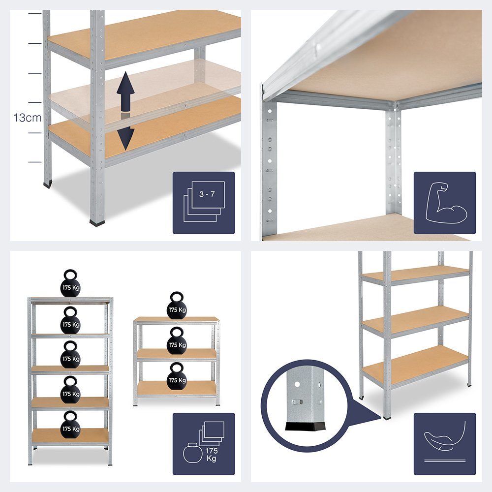 shelfplaza Schwerlastregal HOME, 200x70x30cm verzinkt, 5 günstig online kaufen
