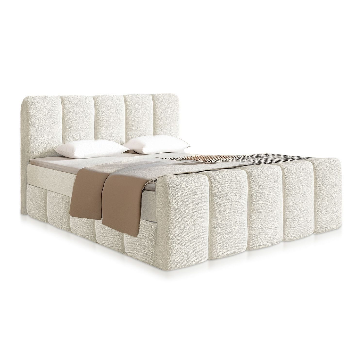 Juskys Boxspringbett Manitoba, Bett mit Federkernmatratze, Topper und gepol günstig online kaufen