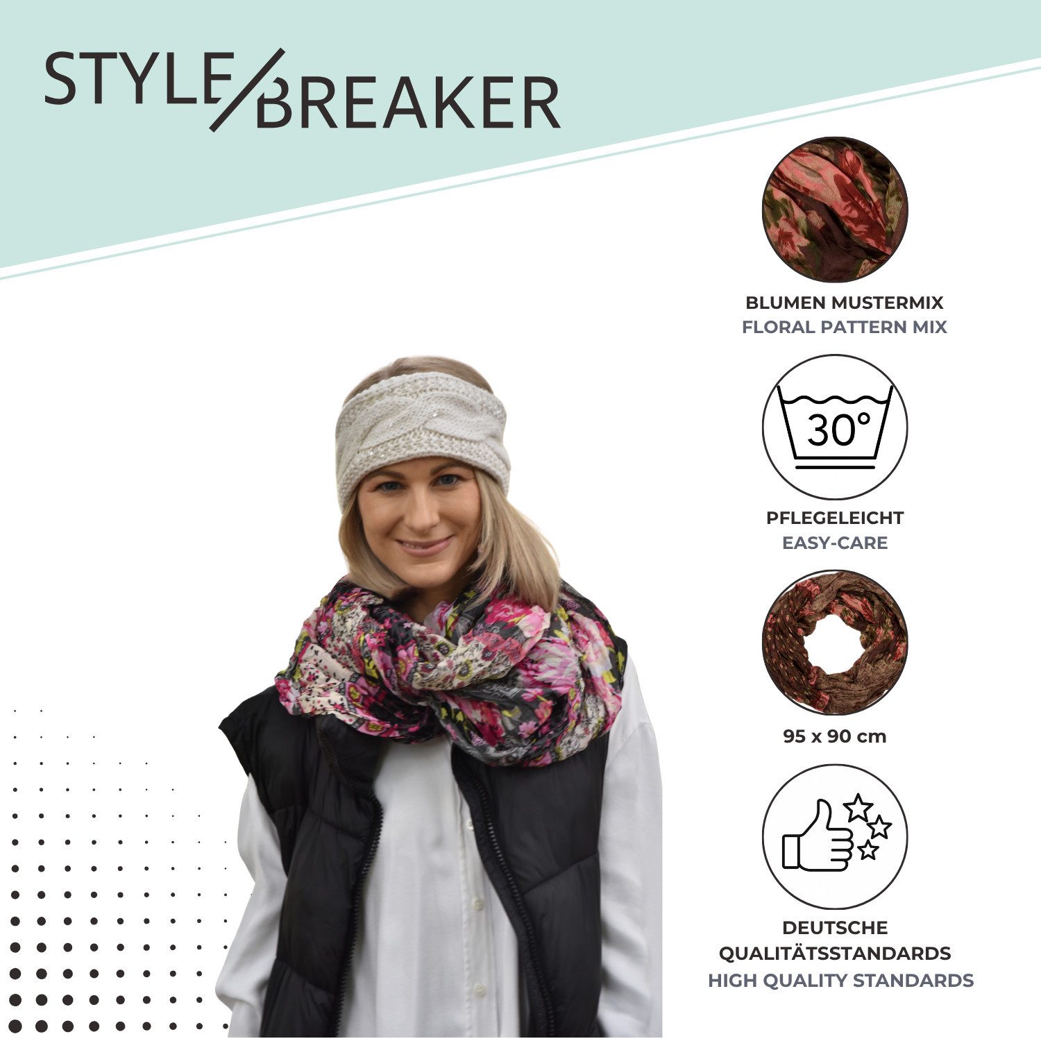 styleBREAKER Loop Loop mit Blumen Paisley Muster, (1-St)