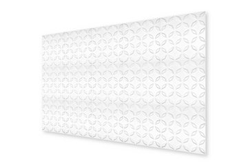 Hexim Wanddekoobjekt HD063 (PVC Kunststoff - weiße Wandverkleidung mit 3D Optik - Blumen Motive (0.25 qm 1 Platte) Feuchtraumpaneele Gamingsetup)