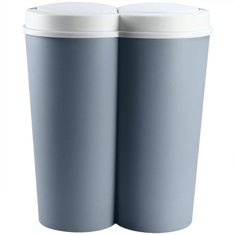 Deuba Mülleimer Duo Bin, 50 L 2fach Trennsystem 2x25 L Küche Abfalleimer  Müllbehälter