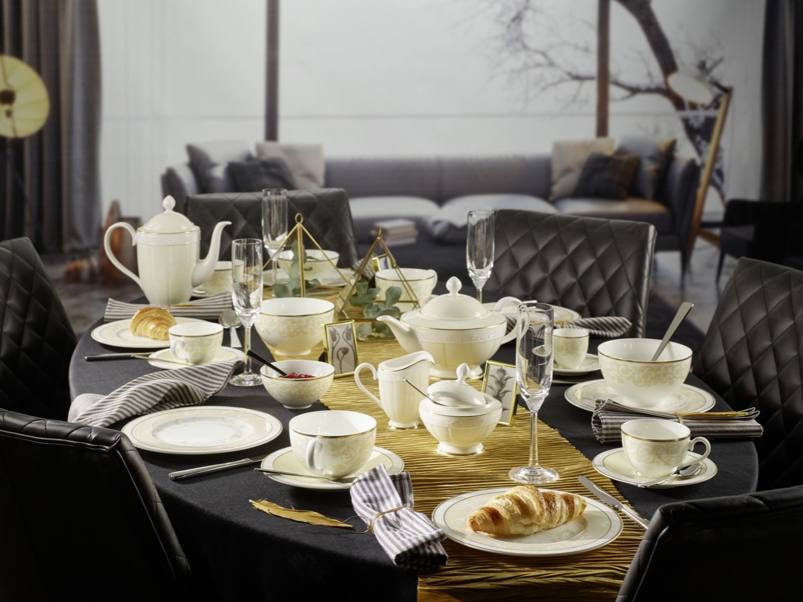 Villeroy & Boch Untertasse Ivoire Frühstücksuntertasse 18cm Set6