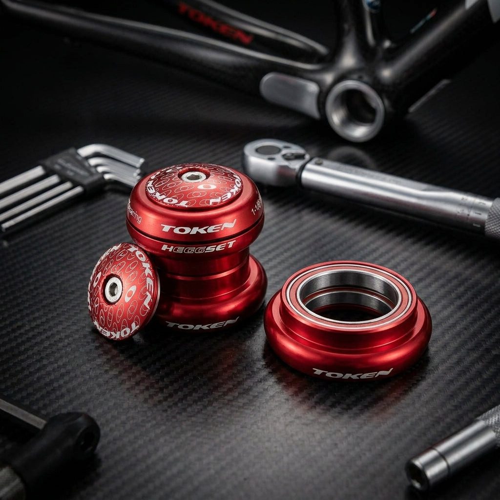 Token Fahrradlenker TOKEN Steuersatz hEGGset AHead 2in1 1 1/8" rot (34/41mm)