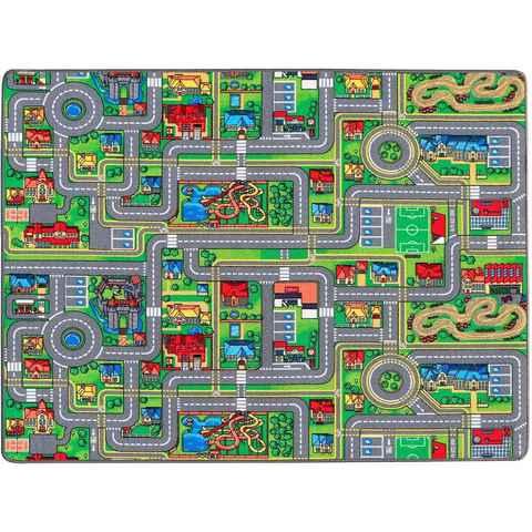 Kinderteppich STREETS, Primaflor-Ideen in Textil, rechteckig, Höhe: 5 mm, Straßen-Spiel-Teppich, Straßenbreite ca. 9 cm, Kinderzimmer