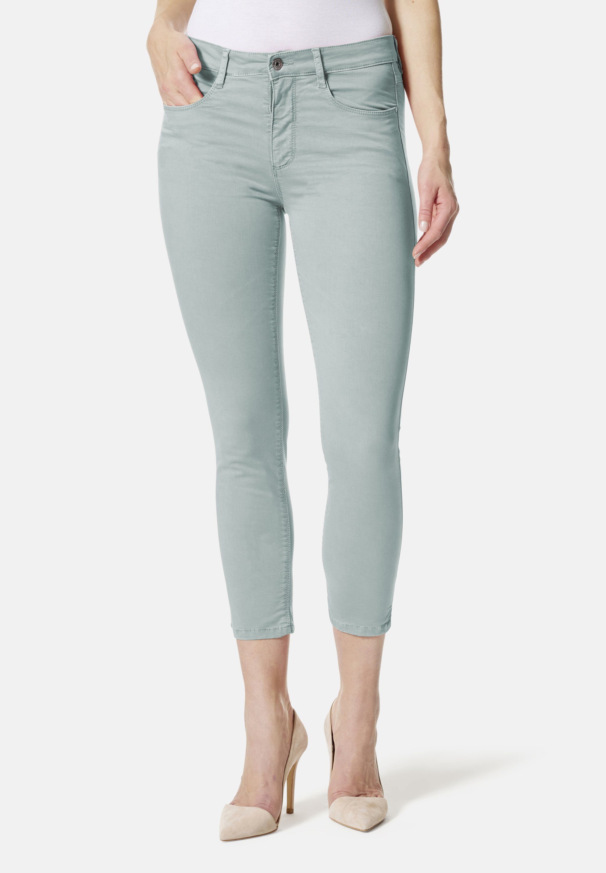 STOOKER WOMEN 5-Pocket-Jeans Florenz Colour Slim Fit chinoise green