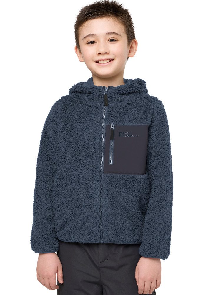 Jack Wolfskin Fleecejacke ICE CURL HOOD JACKET K mit Kapuze, aus Polyester-Fleece, in normaler Schnittform