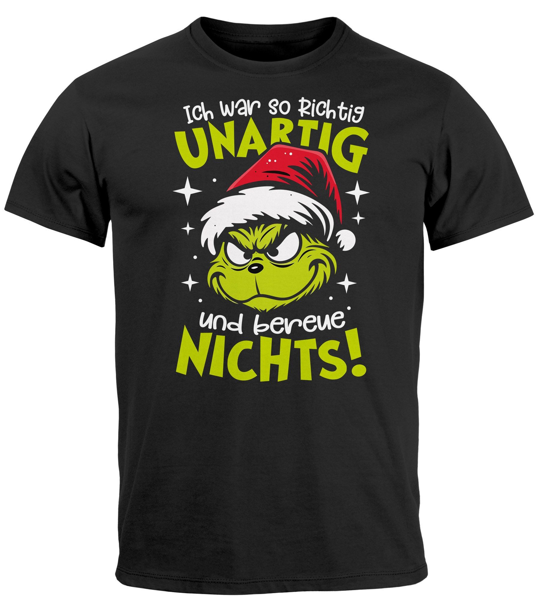 MoonWorks Print-Shirt Herren T-Shirt Weihnachten Grinch Spruch lustig Ich w günstig online kaufen
