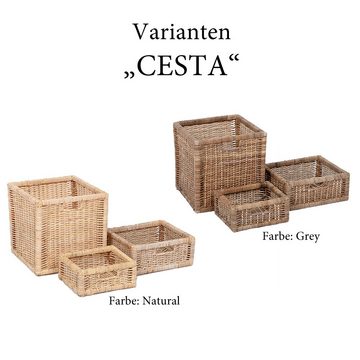 LebensWohnArt Dekokorb Rattan Korb CESTA-Big Natural