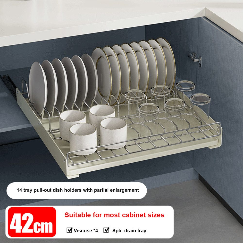 GarveeMore Küchenorganizer-Set Geschirrständer mit ausziehbarer Korbschubla günstig online kaufen
