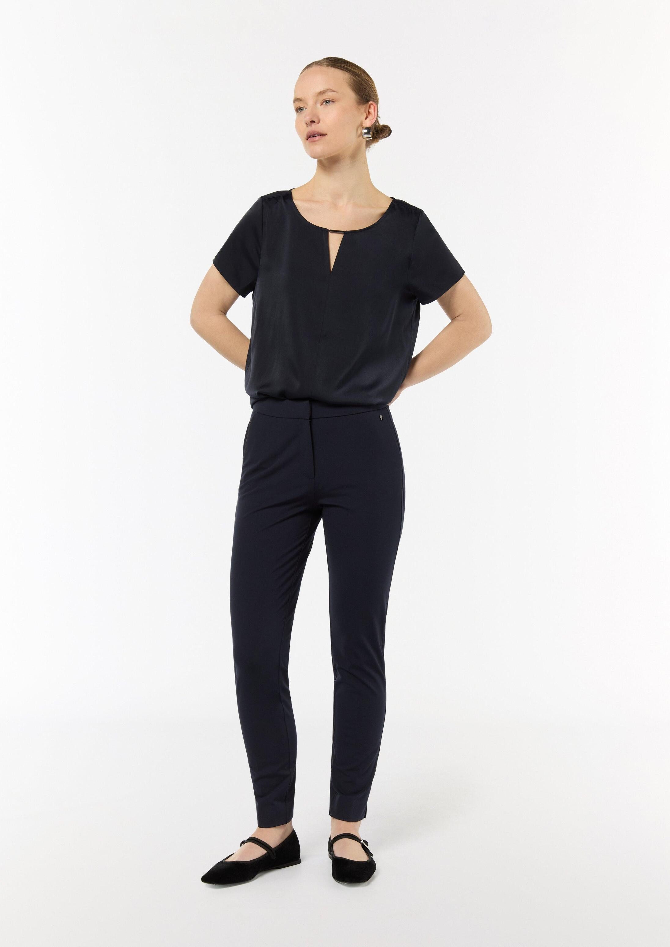 comma Kurzarmbluse Bluse Bluse aus Satin