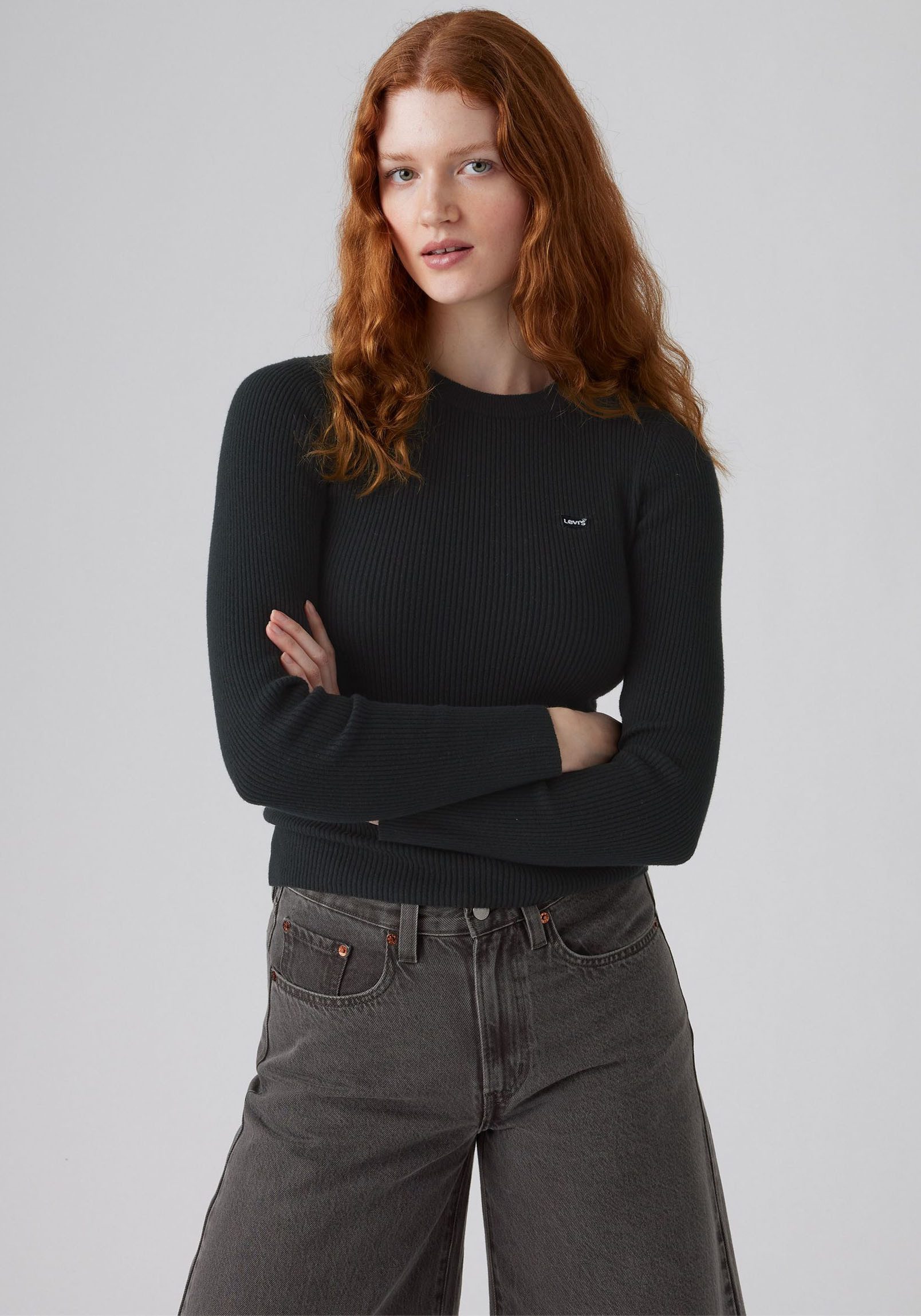 Levi's® Rundhalspullover RIB CREW SWEATER Geripptes Strickmuster günstig online kaufen