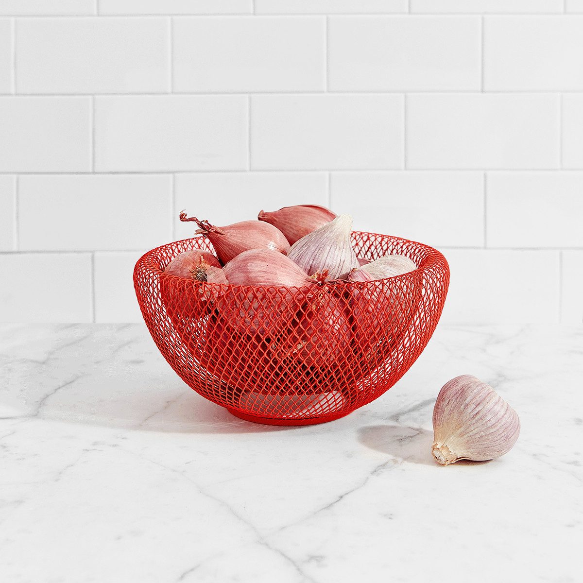 Schale MOMA Wire MESH Bowls, OBSTSCHALEN Rot
