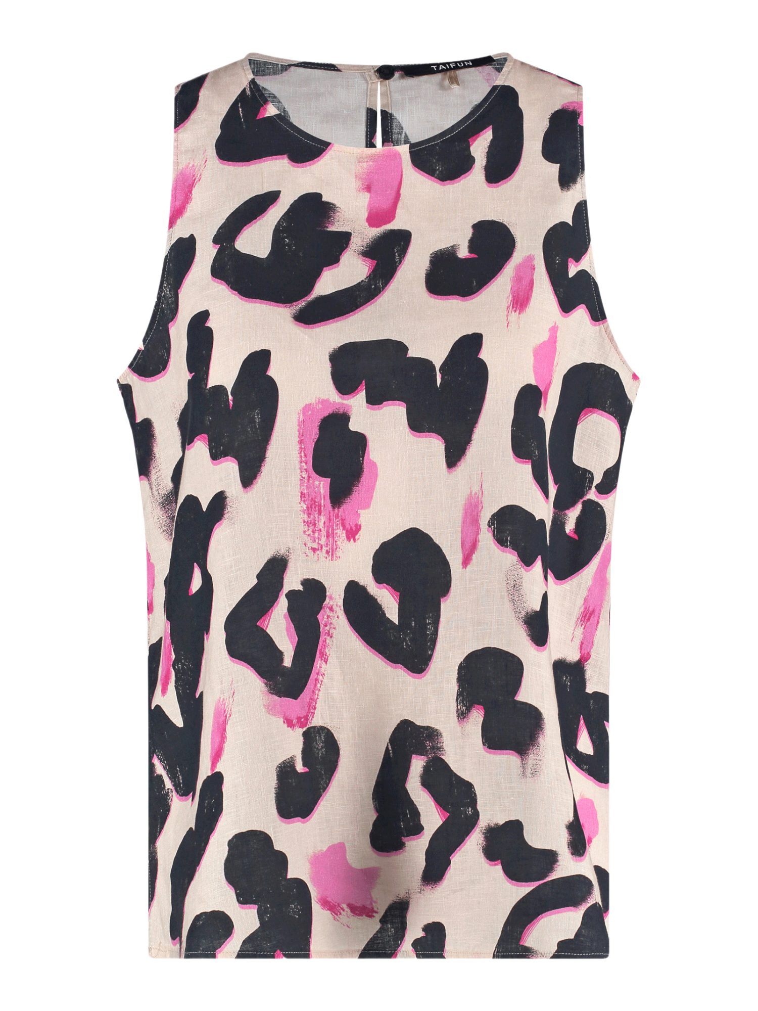 Taifun Hemdbluse bunt,Casual,Viskose,Animalprint,Rundhals,Ärmellos,Comfort Fit