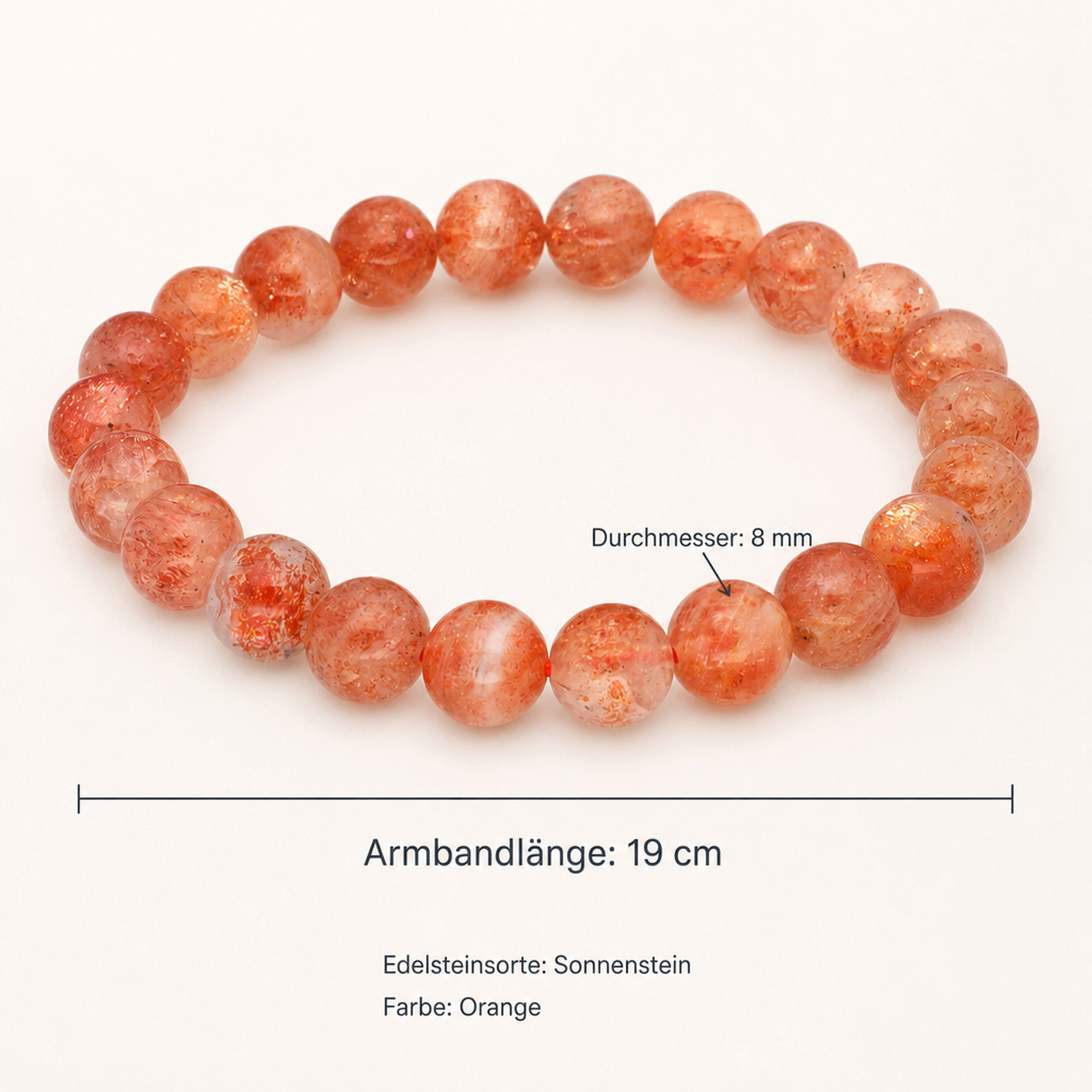 Lebensquelle Plus Armband Sonnenstein Kugelarmband, 8 mm – Bild 3 von 5