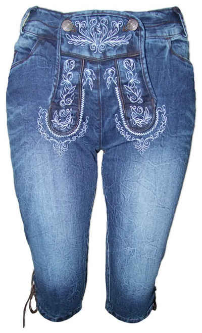 Trachtenland Trachtenjeans Lekra Damen Jeans Bea Kniebundhose in Lederhosen O