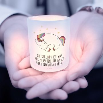 Mr. & Mrs. Panda Windlicht Einhorn Nacht - Transparent - Geschenk, Träume, Kerzenglas, Einhörner (1 St), Liebevolles Design
