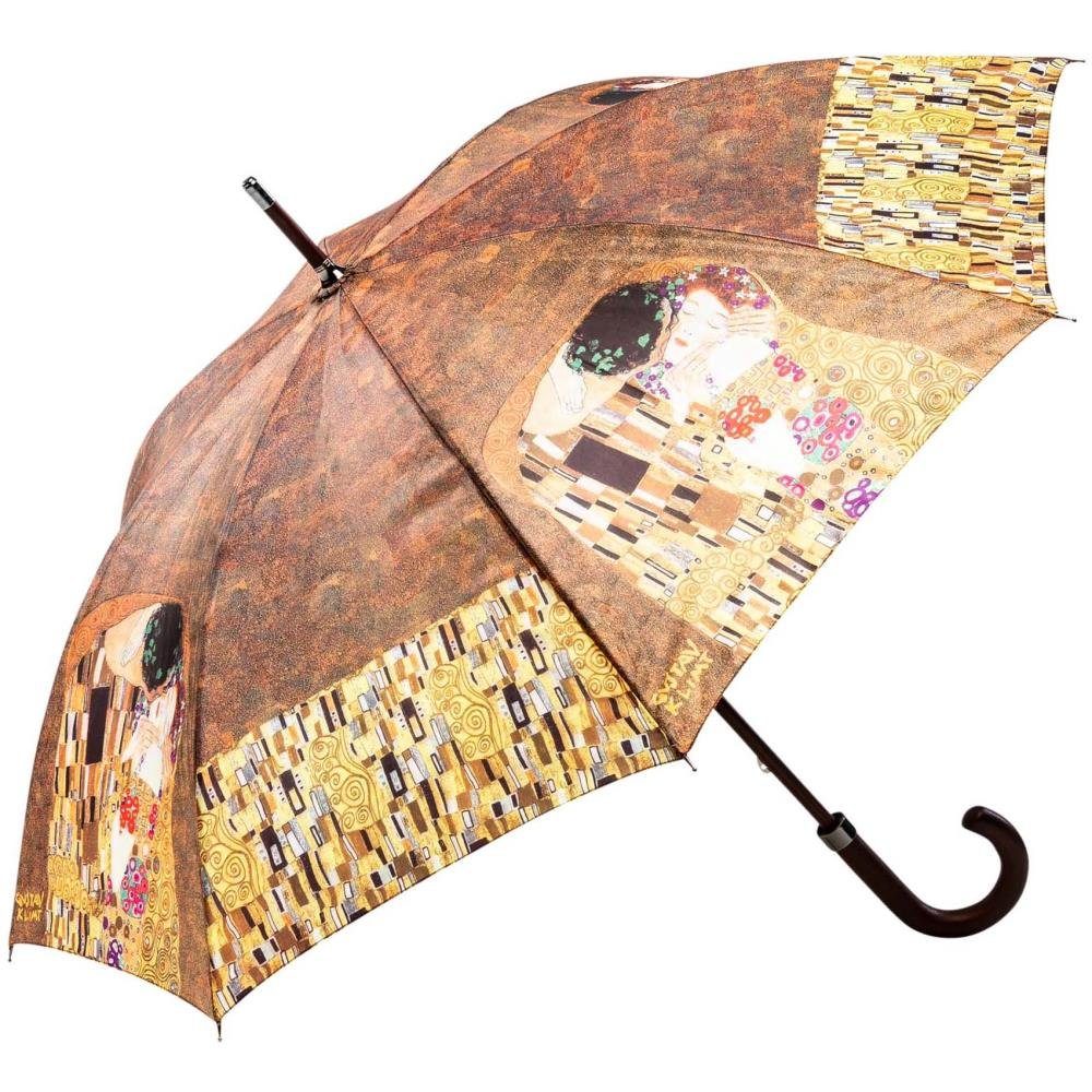 Stockregenschirm Regenschirm Motiv THE KISS Holzstock