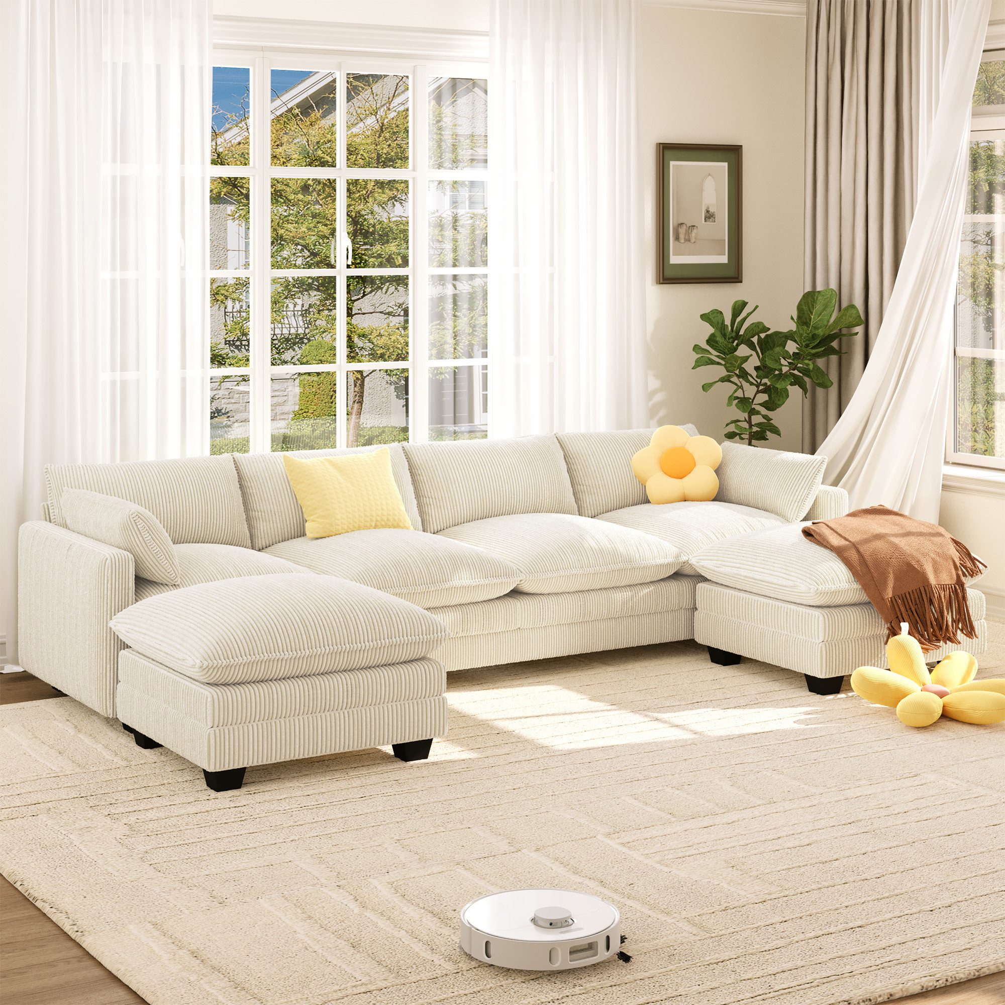 Bealife Ecksofa Soft&Cosy XXL Big sofa, U-Form Couch, B:320 CM, Weich wie eine Wolke