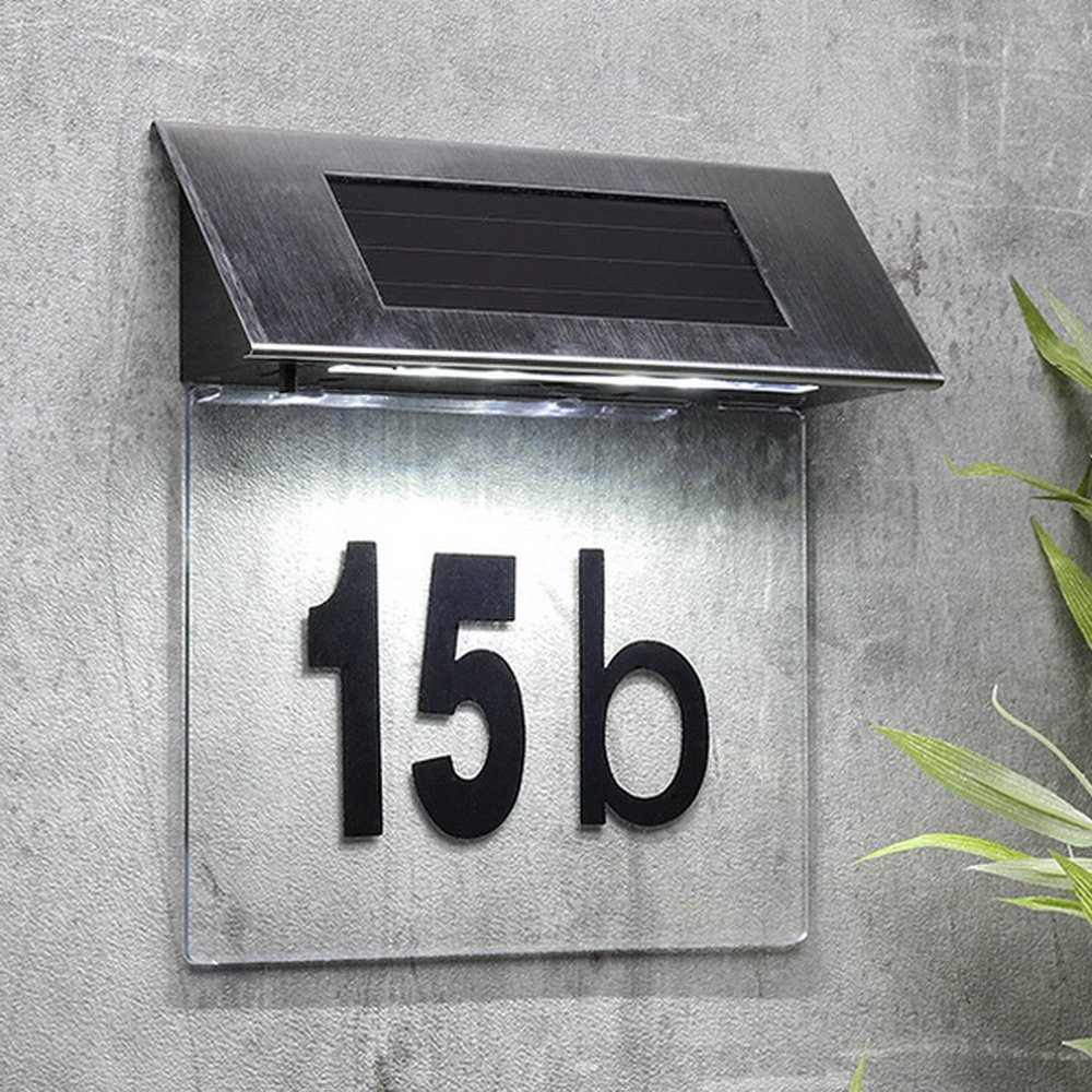 Haushalt International Hausnummer Hausnummerschild, Solarbetrieb Solar Dämmerungssensor mit