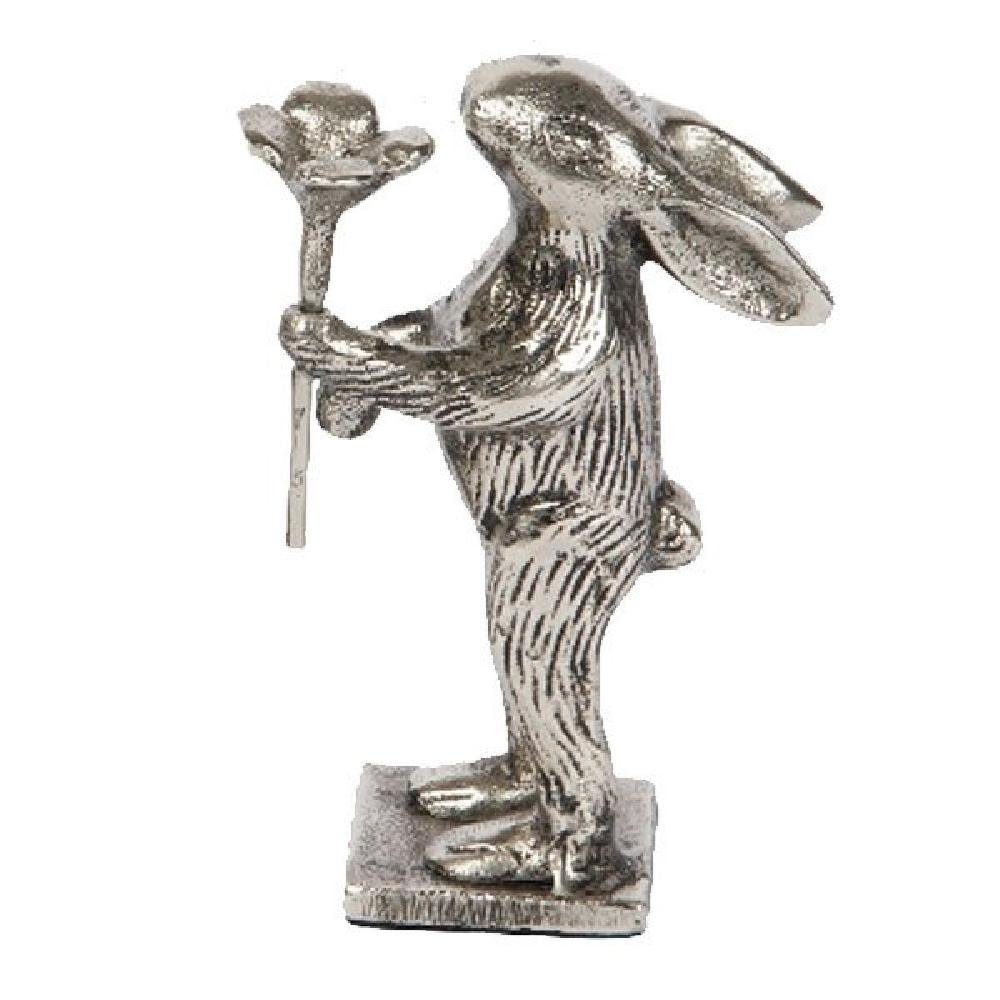 Lambert Osterhase Dekofigur Hase Belami Hase mit Blume (11,5cm)