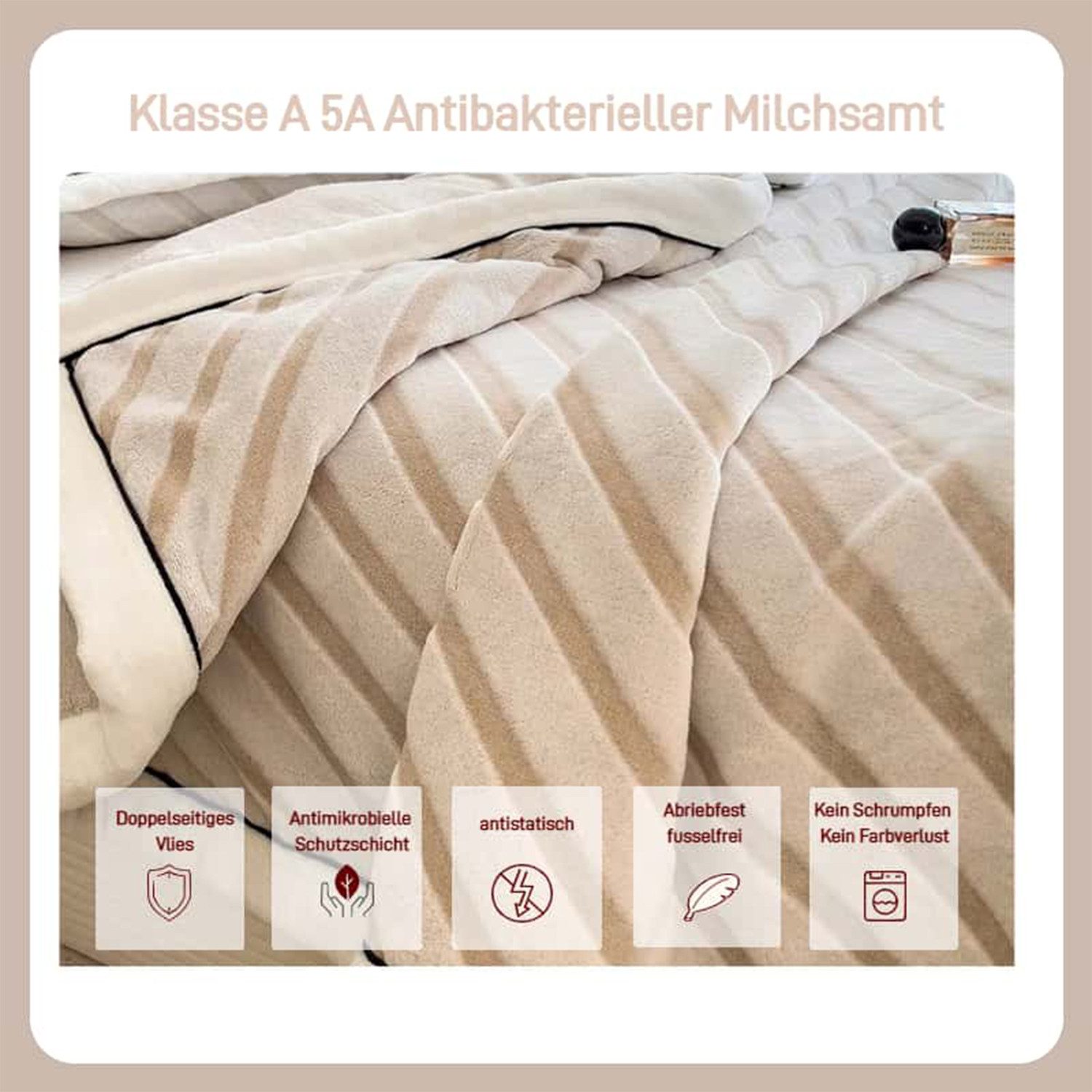 Überwurf Wohndecke kuscheldecke Fleecedecke Sofadecke Warm Weich Soft Flanell , wohnTRAUM24, antistatisch, Superweich, warme Couch-Decke, Tagesdecke 130*150cm – Bild 5 von 5