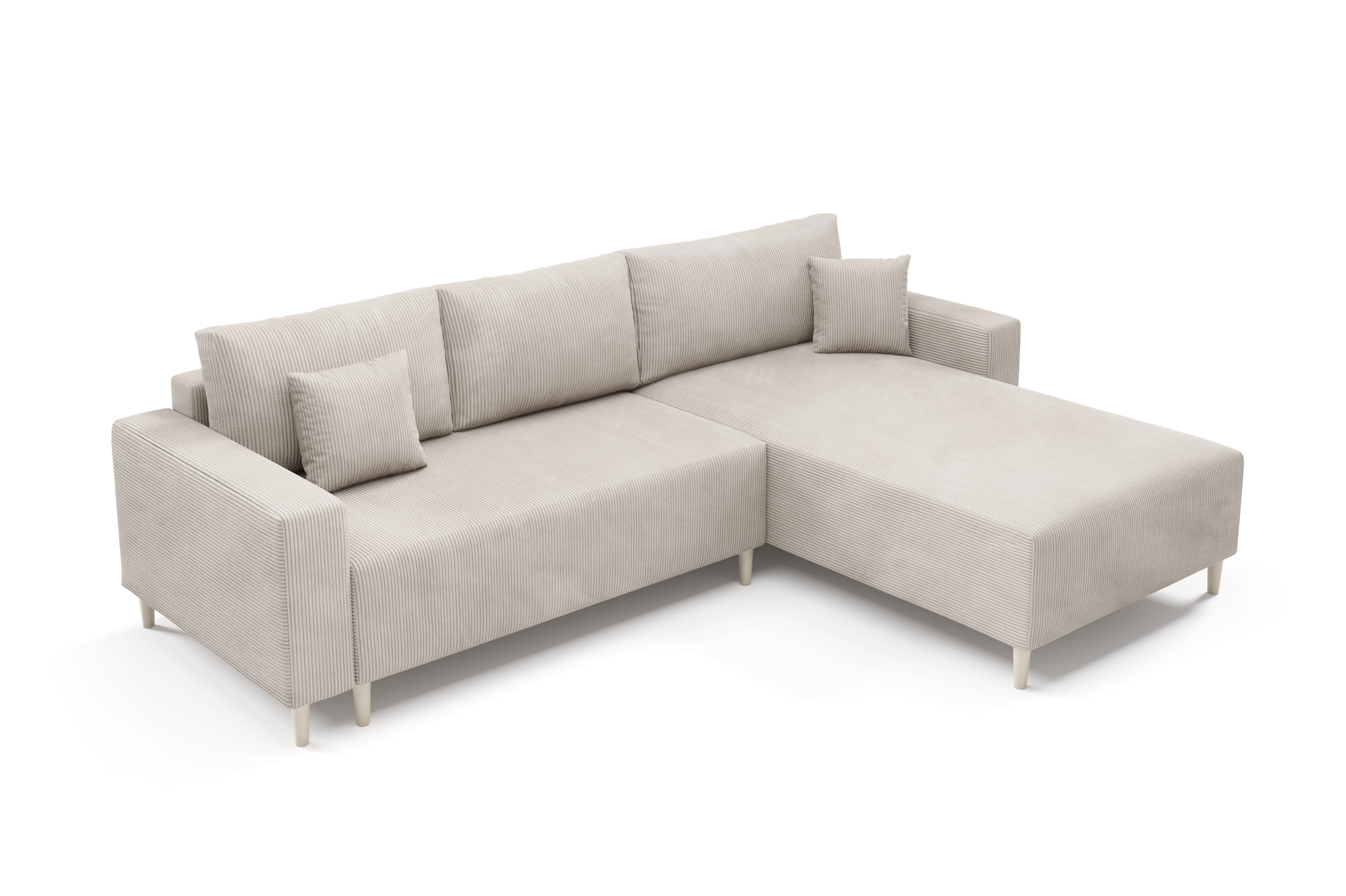 PROMETO Möbel Ecksofa Ecksofa Couch L-Form, Sofa L-Form Links/Rechts POSO-Stoff Avila