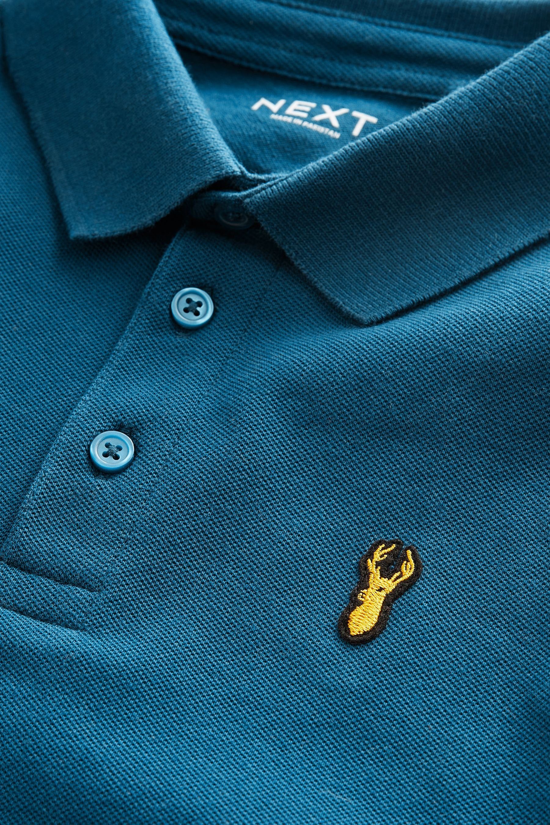Blue Langarm-Poloshirt Teal Polo-Shirt Langärmeliges Next (1-tlg)