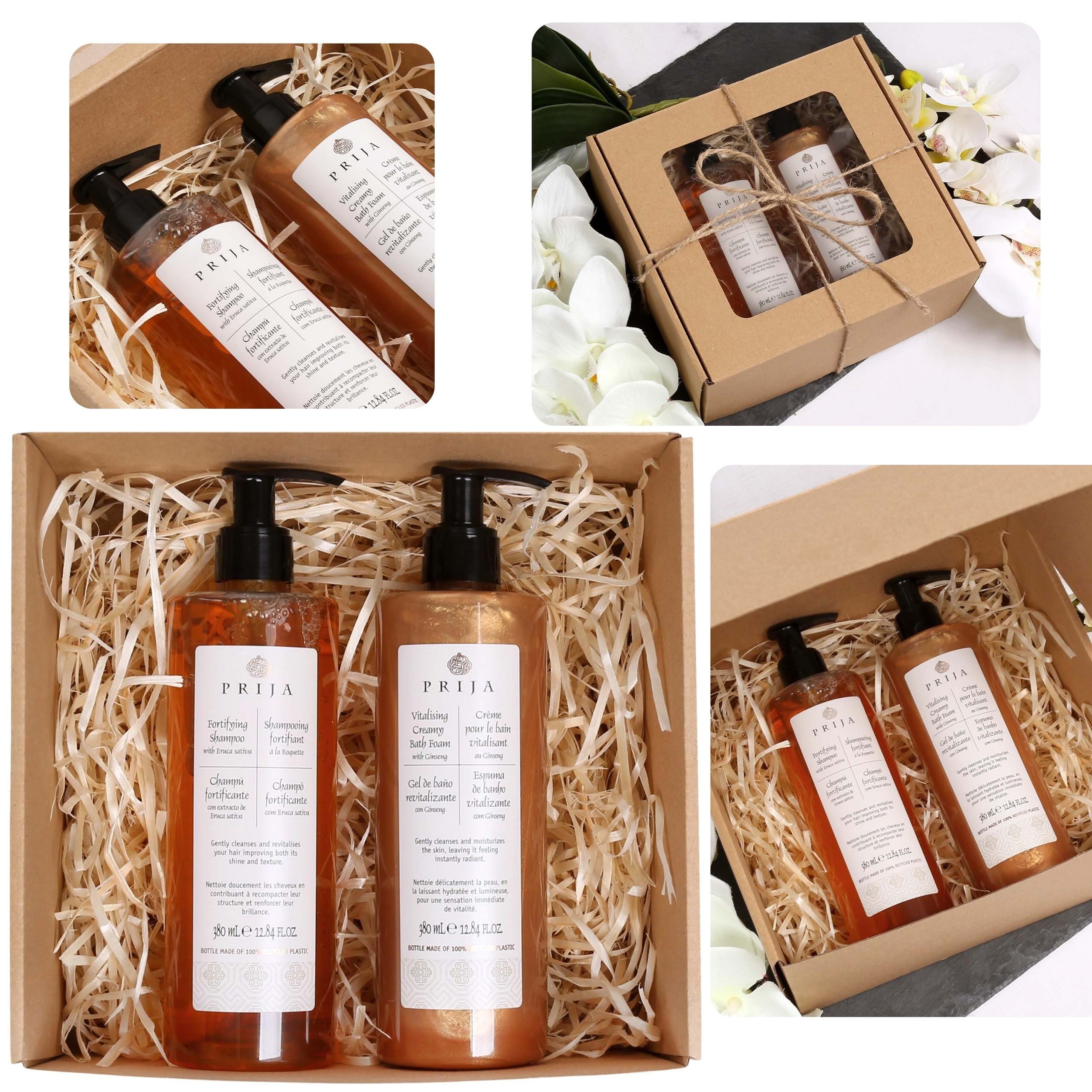 PRIJA Körperpflegemittel PRIJA-Set: Haarshampoo mit Rucola + Badelotion mit Goldpartikeln