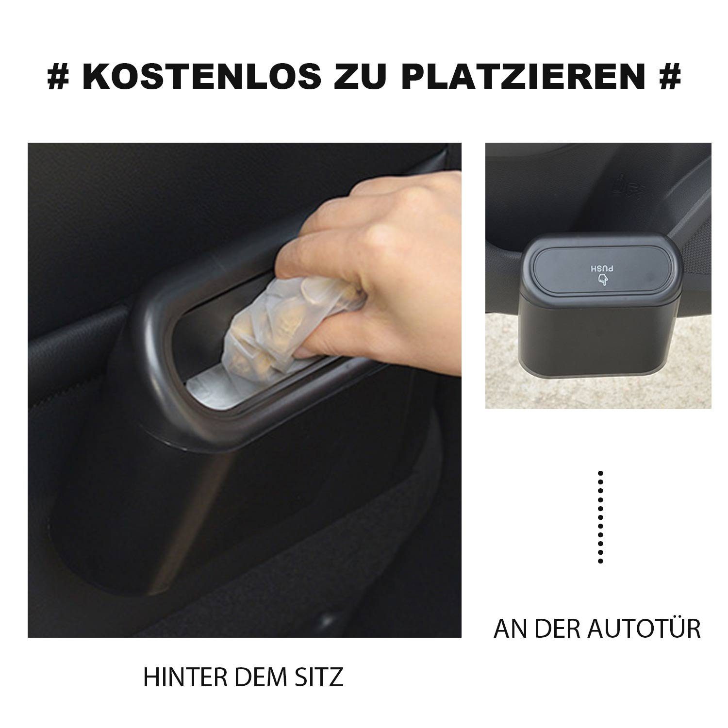 Auto Deckel Mülleimer MAGICSHE Universal Stück hängenden mit 2 Schwarz Mülleimer