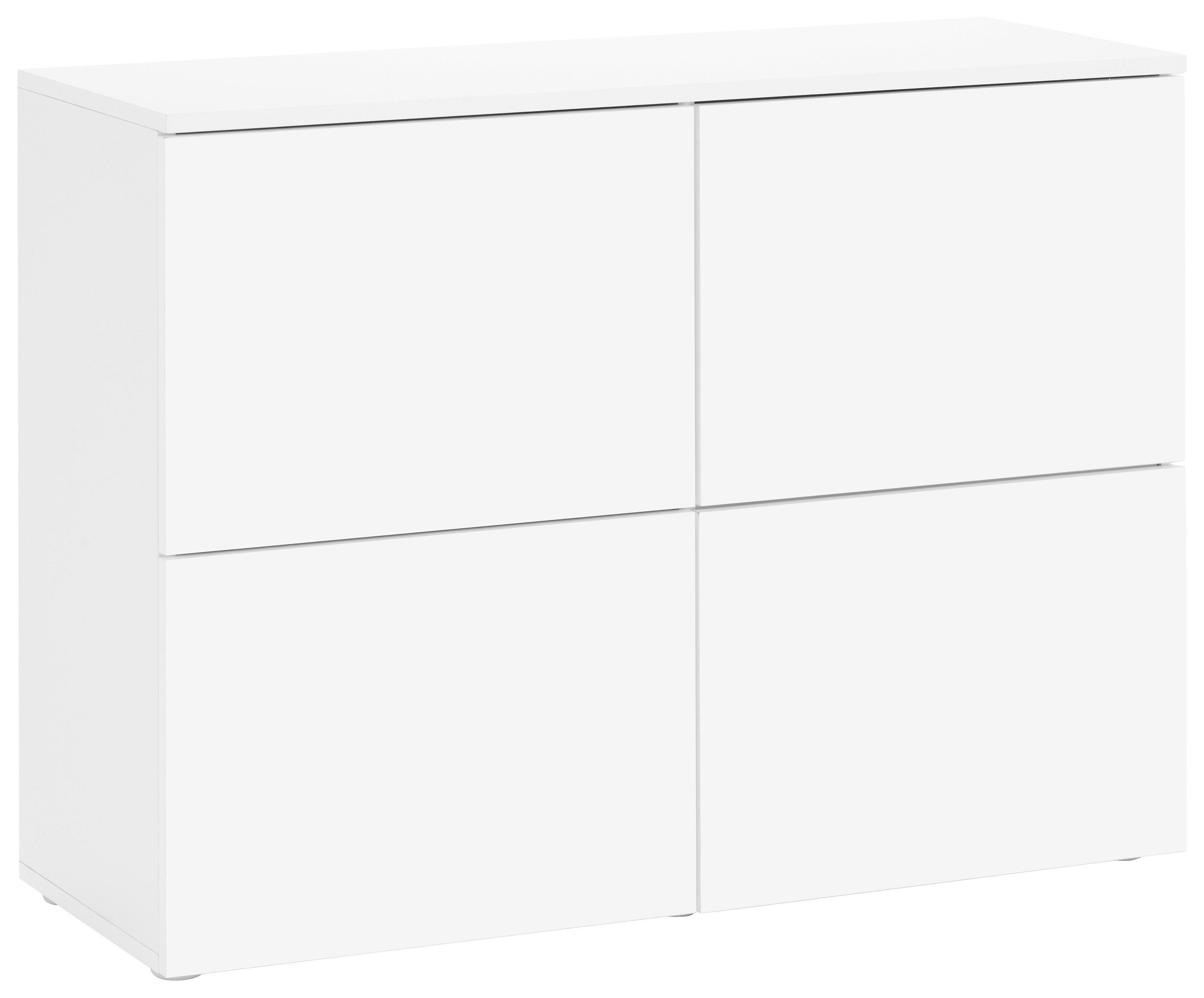 borchardt Möbel Kommode Rova, Breite 93 cm, 4-türig, Kommode mit viel Stauraum, weiß-matt