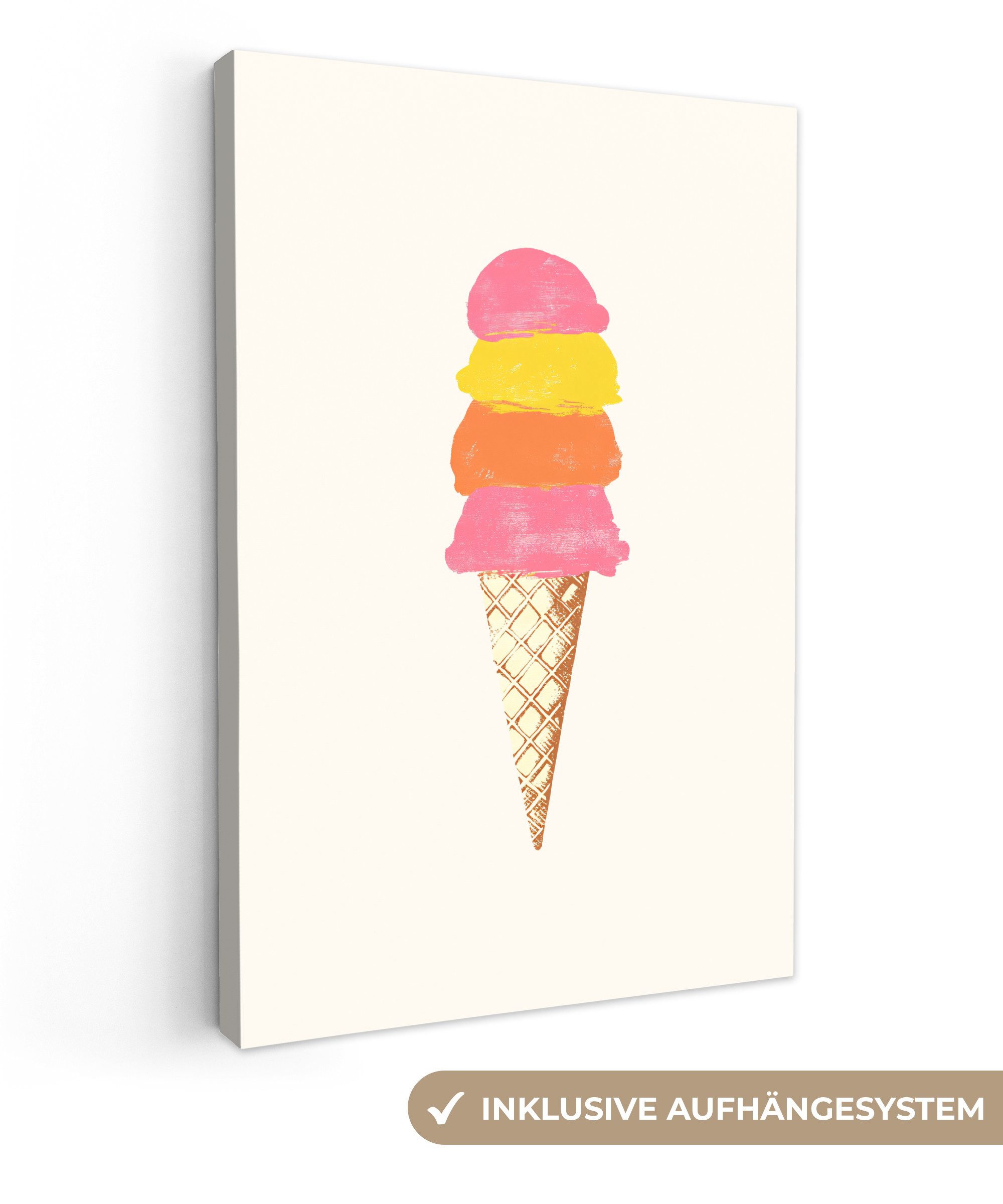OneMillionCanvasses® Leinwandbild Schaufel Eiscreme - Hörner günstig online kaufen