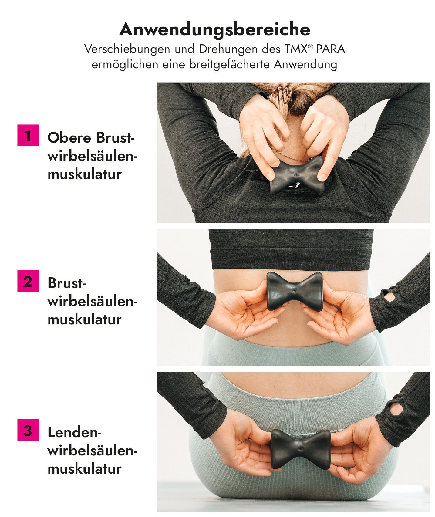 TMX Massagegerät PARA Rückentrigger, Triggert zeitgleich links und rechts der Wirbelsäule