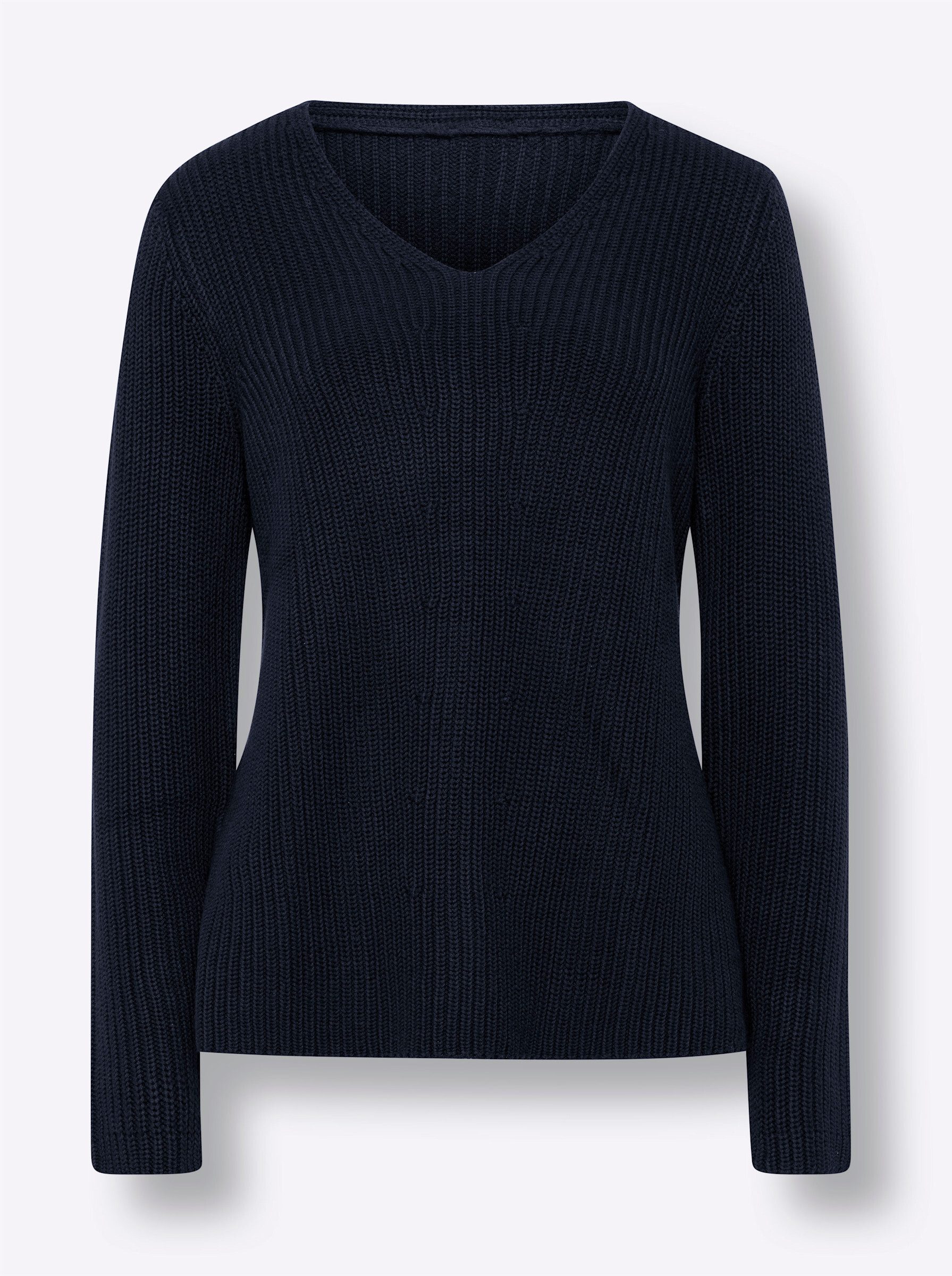 Strickpullover Pullover Langarm Rippoptik, Feinstrick, Struktur