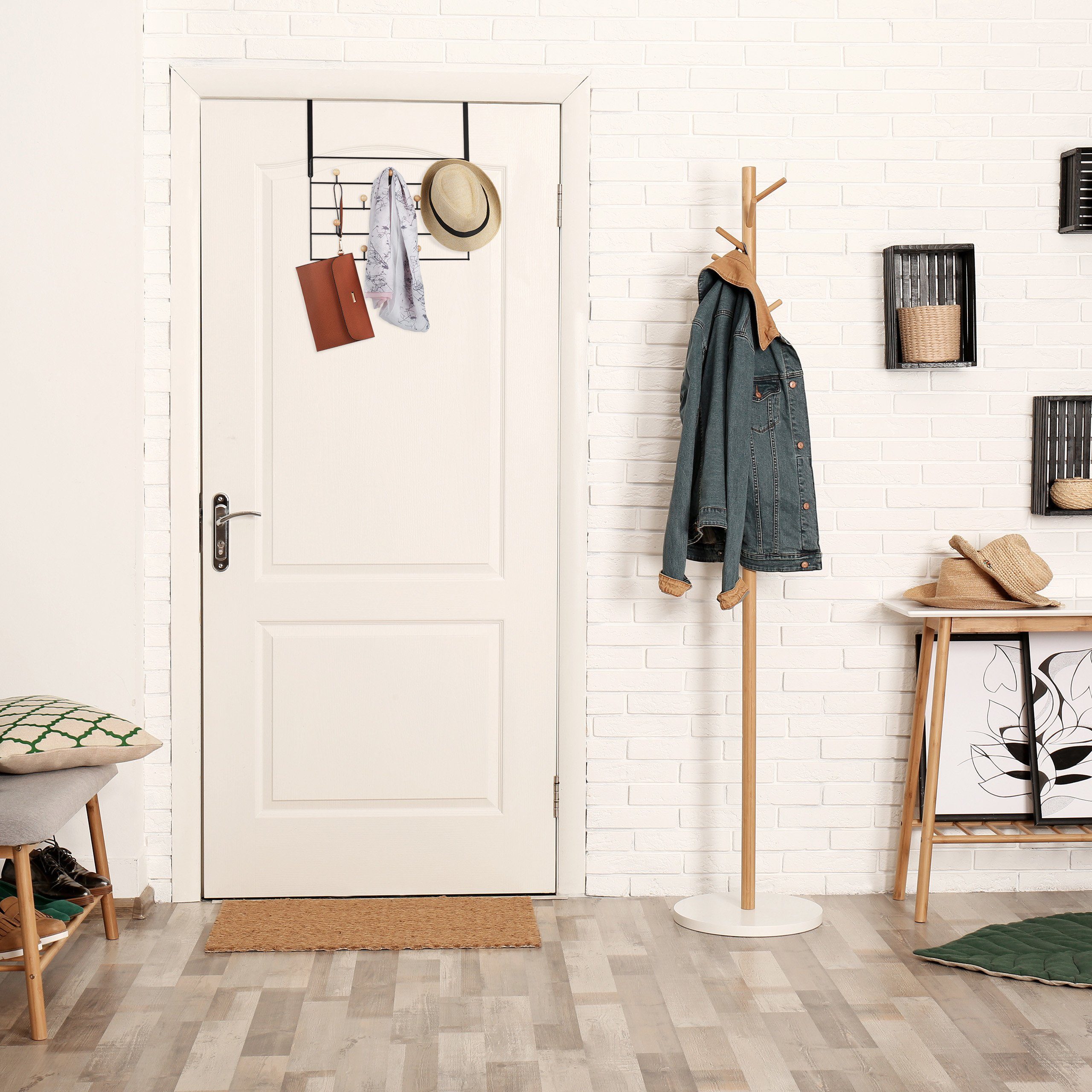 relaxdays Türgarderobe Schwarze Türgarderobe 10 Haken günstig online kaufen
