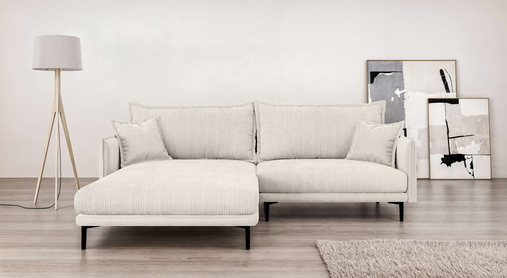 Ecksofa ALEXANDRIA mit Recamiere rechts oder links bestellbar, moderne Bezüge