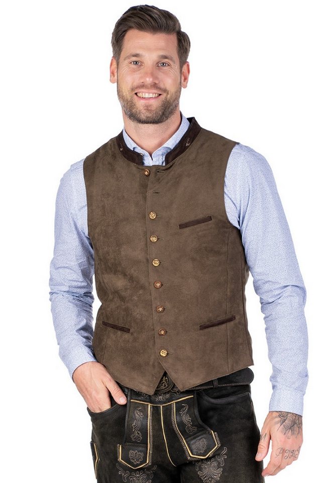 Orbis Textil GmbH & Co. KG Trachtenweste Trachtenweste - HORATIO - mittelbraun
