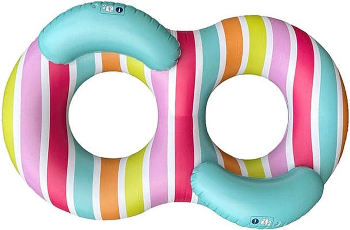 Swim Essentials Schwimmring Swim Essentials Schwimmring 190 cm 2 Sitze Regenbogen 188x117 cm
