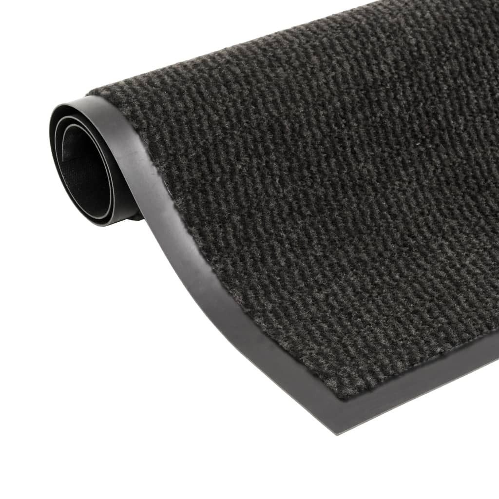 furnicato Fußmatte Schmutzfangmatte 40 x 60 cm Schwarz aus getuftetem Polypropylen, Rechteckig, Rutschfeste Fußmatte, schimmelfest und feuchtigkeitsbeständig