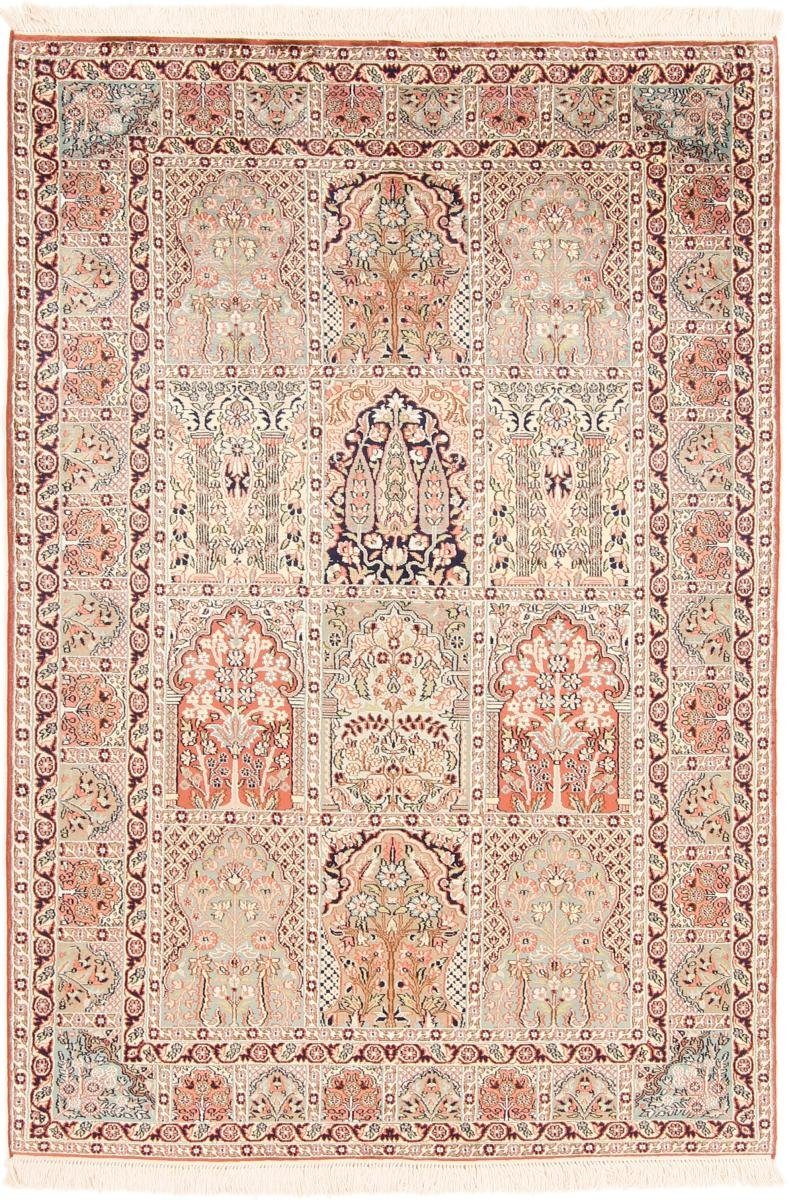 Seidenteppich Kaschmir Seide 123x179 Handgeknüpfter Orientteppich, Nain Trading, rechteckig, Höhe: 4 mm