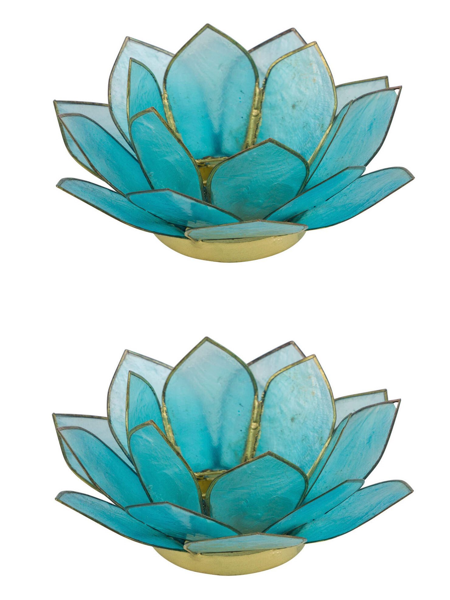 Dekorieren macht glücklich Teelichthalter Muschelteelichthalter, 2er-Set (2 St., 2er-Set), stilvolle Tischdeko für harmonisches Licht & maritimen Glanz