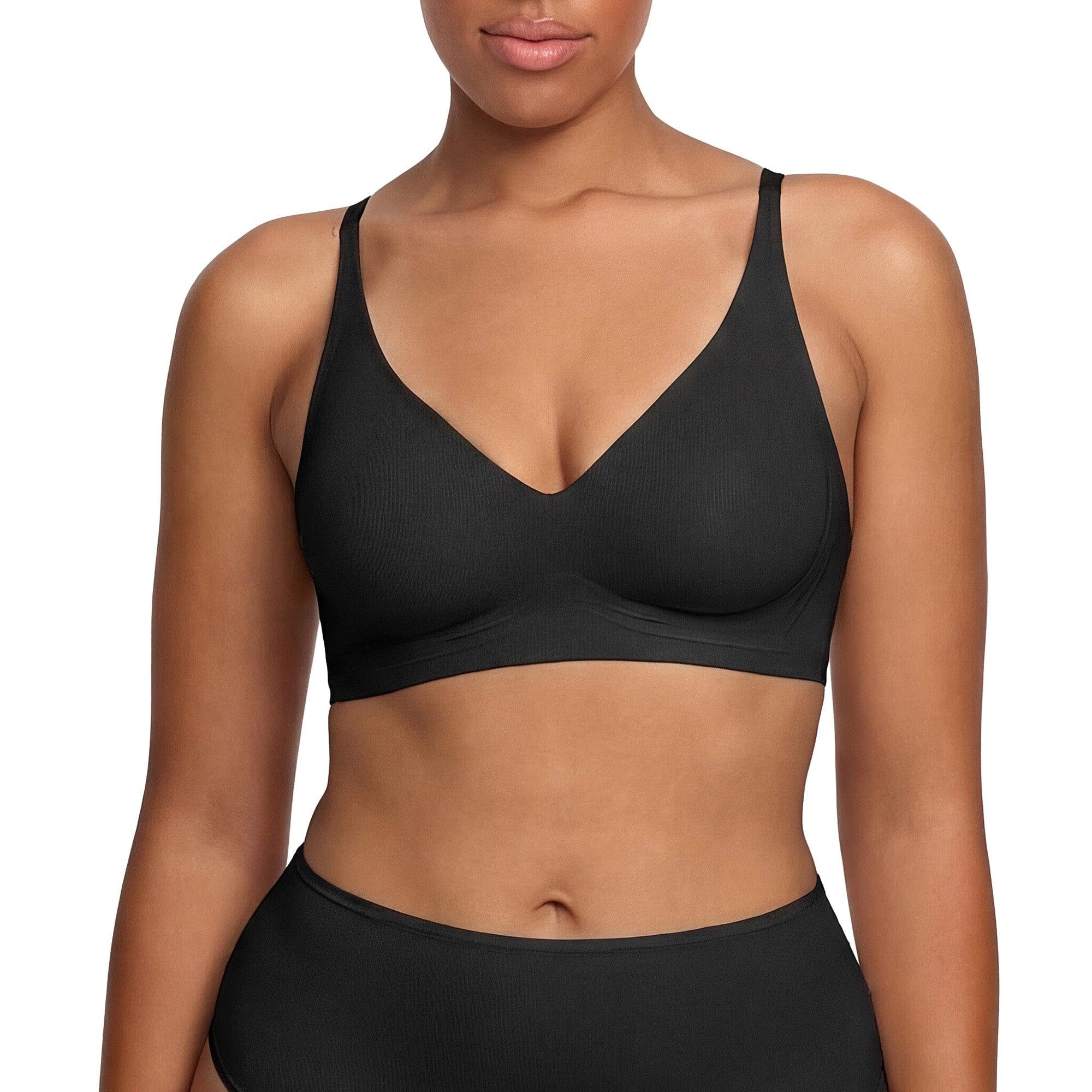 cfab Bügelloser BH Comfort Push-Up BH-Schwarz-2XL (1-tlg)