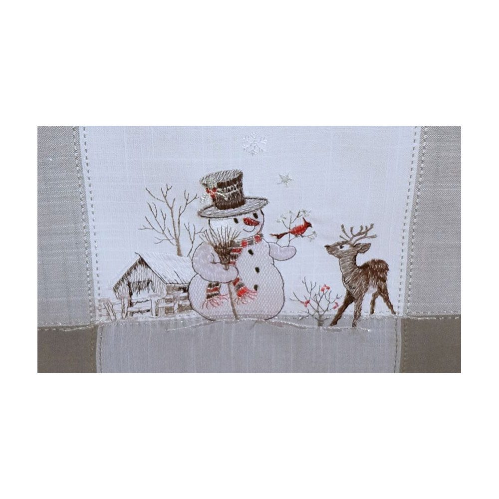 Tischdecke Tischläufer Stickerei Schneemann Weihnachten Winter