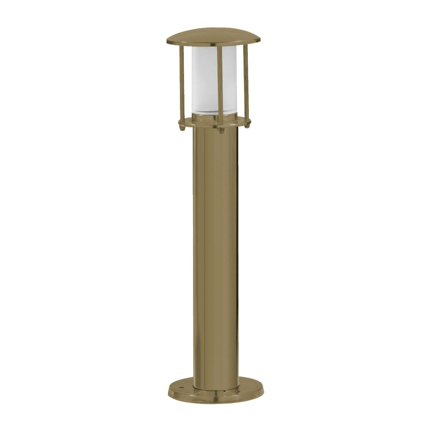 Licht-Erlebnisse Außen-Stehlampe YANNIS, ohne Leuchtmittel, Glas Messing 50 cm hoch IP53 in Weiß E14 rund Maritim