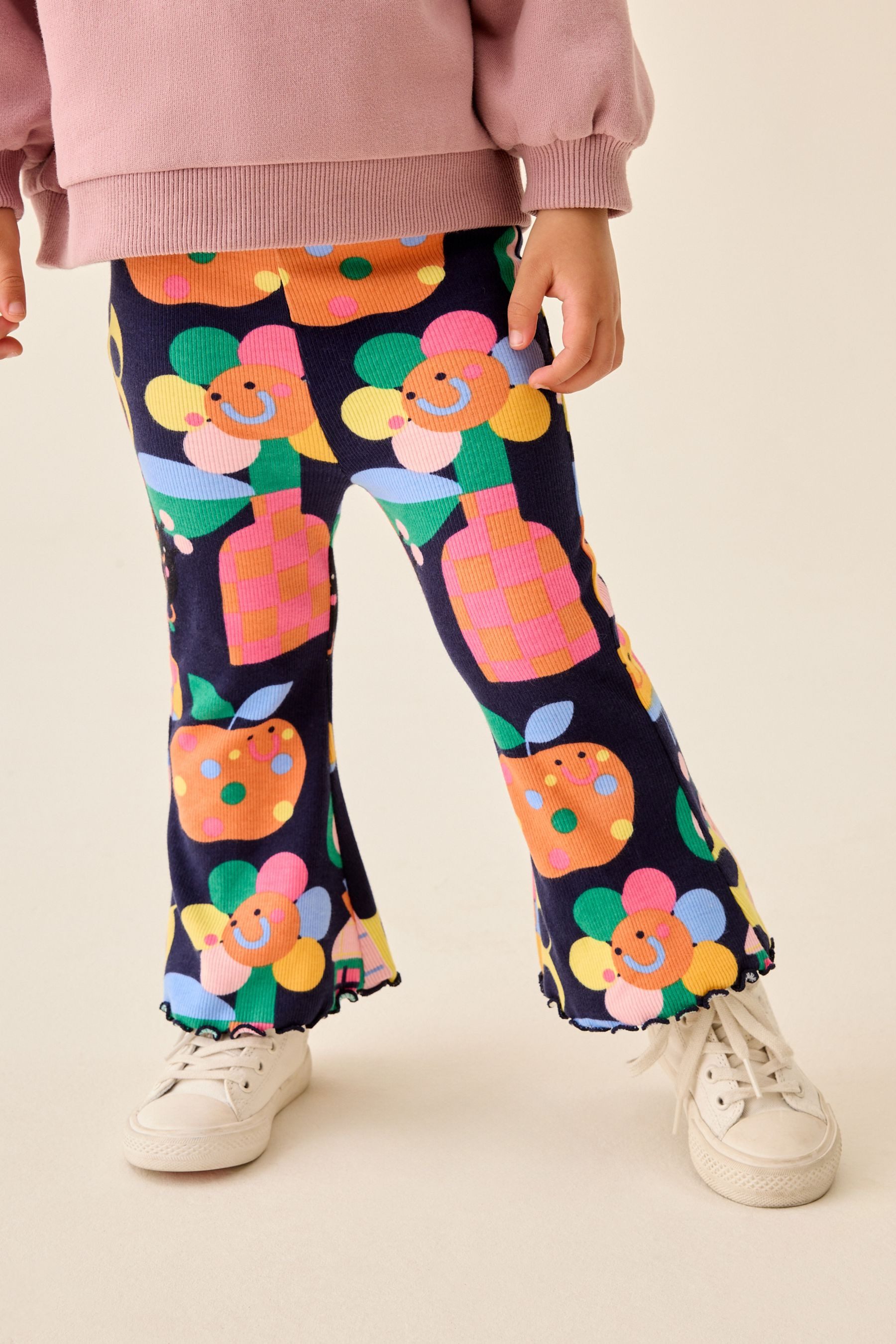 Next Leggings Geblümte Leggings mit Schlag (1-tlg)
