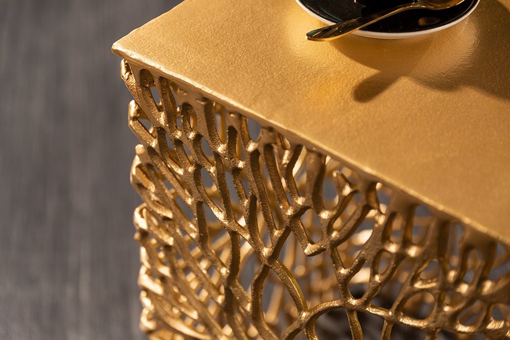 riess-ambiente Beistelltisch LEAF 30cm gold (Set, 1-St), Nachttisch · Metall · Handarbeit · Modern Design